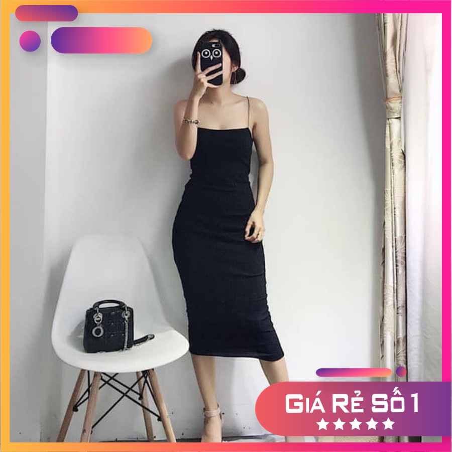 BÁN BUÔN - VÁY LEN TĂM BODY 2 DÂY DÁNG MAXI