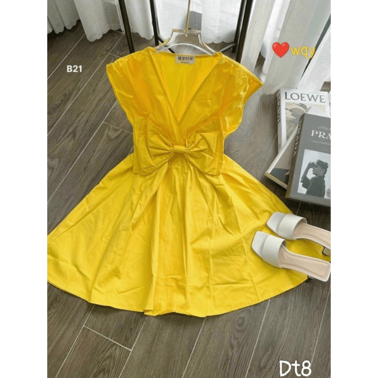 (FREE SHIP) ĐẦM SUÔNG SIU PHỐI NƠ SANG CHẢNH GIẤU BỤNG ĐÁNG YÊU VALENTINNA