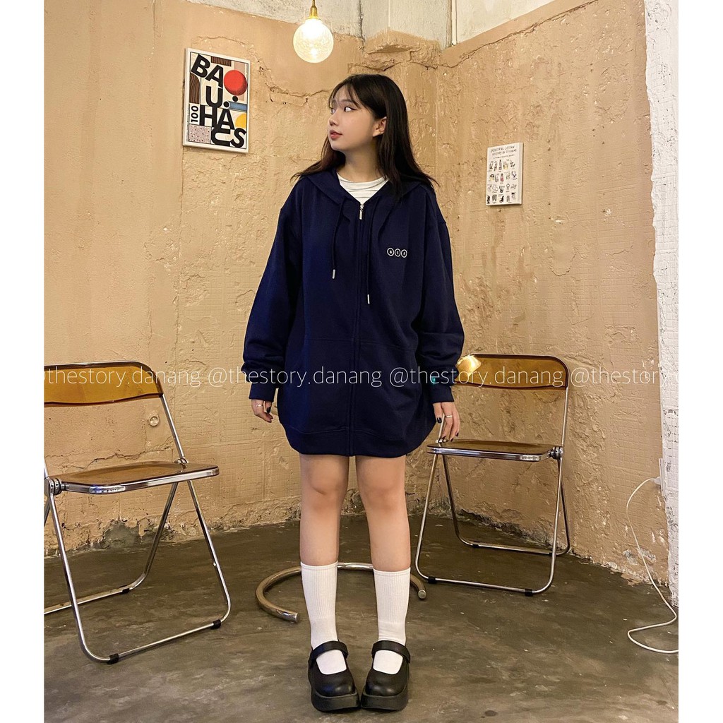 [STORY MADE] [STR] Áo Zip Hoodie SS2 oversize unisex thêu logo A1053