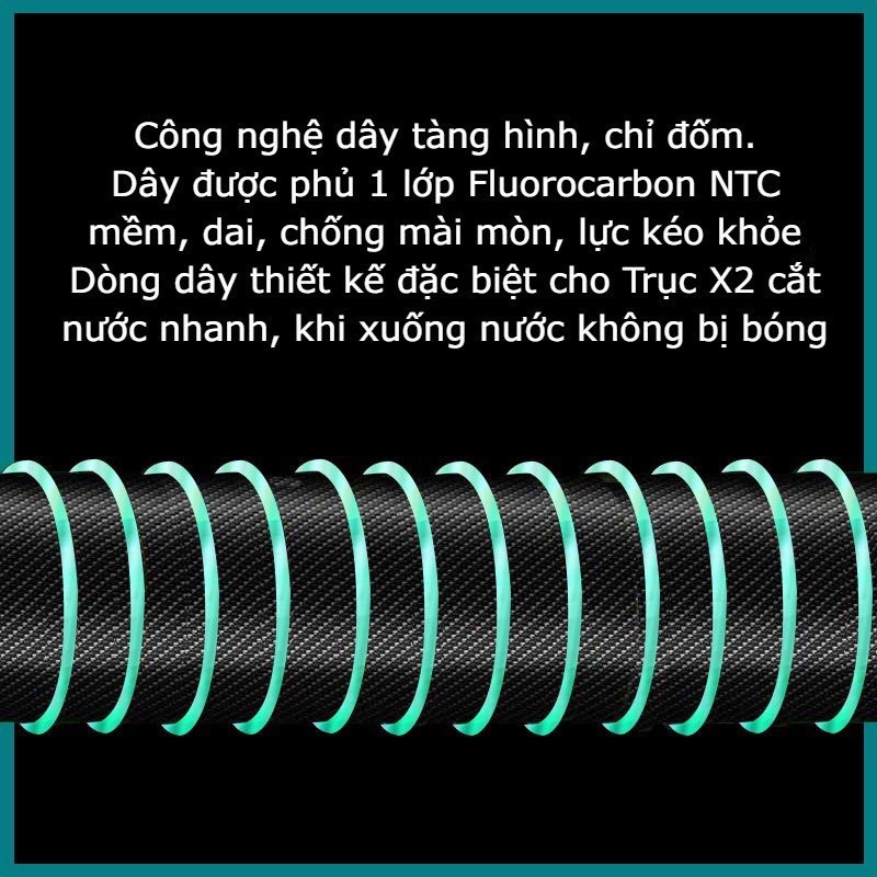 Dây Trục Câu Đài STRONGING X2. Tàng hình trong nước. Tải Cá Siêu Khoẻ