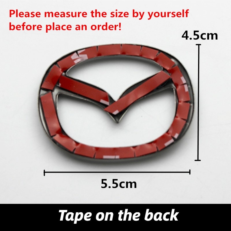 1 Nhãn Dán Logo Màu Đỏ / Xanh Dương / Bạc Cho Vô Lăng Xe Hơi Mazda 2 3 6 CX-4 CX-5 CX-30