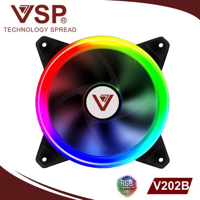 Fan led 2 mặt VSP V202B Led auto function raibow - Bảo Hành 3 Tháng