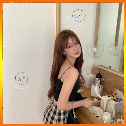 Áo 2 Dây Mảnh Nữ Sợi Bún Dáng Croptop Ôm Sát Co Giãn Sexy Quyến Rũ Hanva