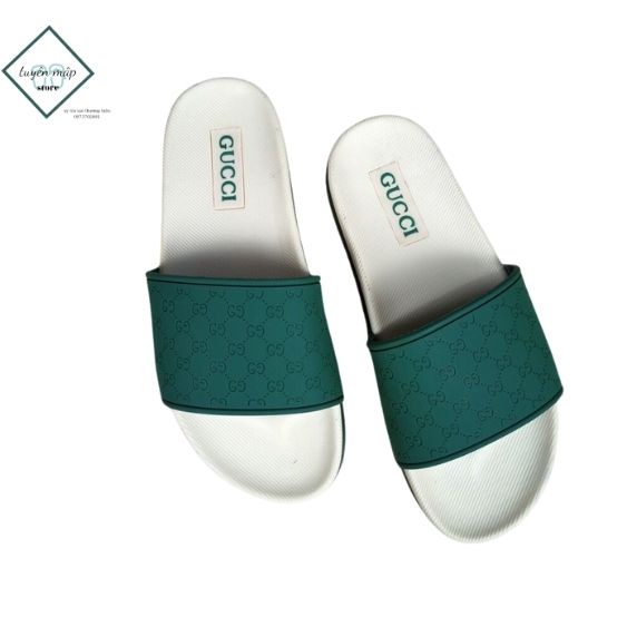 Dép Nam quai ngang cao câp - Dép Gucci Đế cao su đặc thời thượng