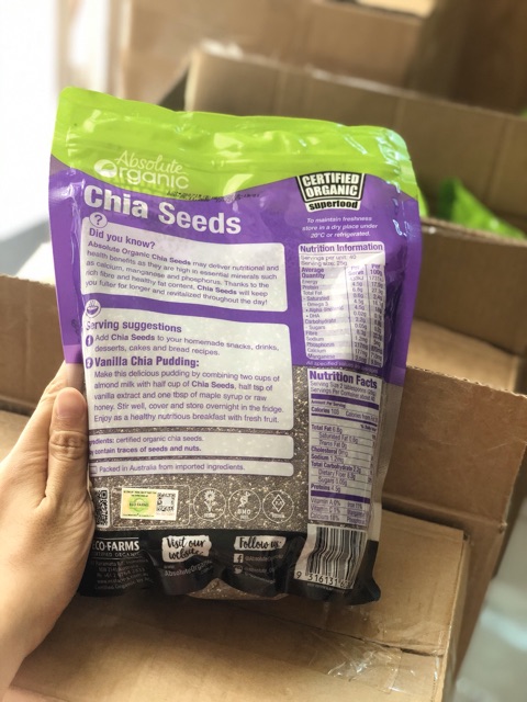 [CAM KẾT CHÍNH HÃNG] Hạt chia Úc Absolute Organic 1kg nhập khẩu chính ngạch