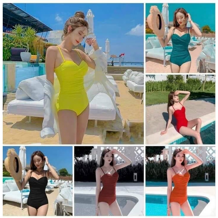 Bikini monokini liền thân đồ bơi nữ 1 mảnh gọng xoắn nâng ngực Gọng B Secxy cho người ngực nhỏ may giấu bụng  LM013