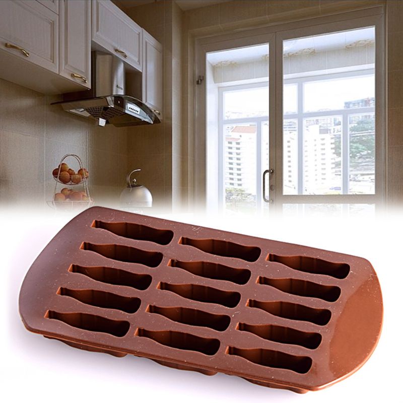 Khuôn Silicone 15 Ngăn Tạo Hình Chai Rượu Vang DIY