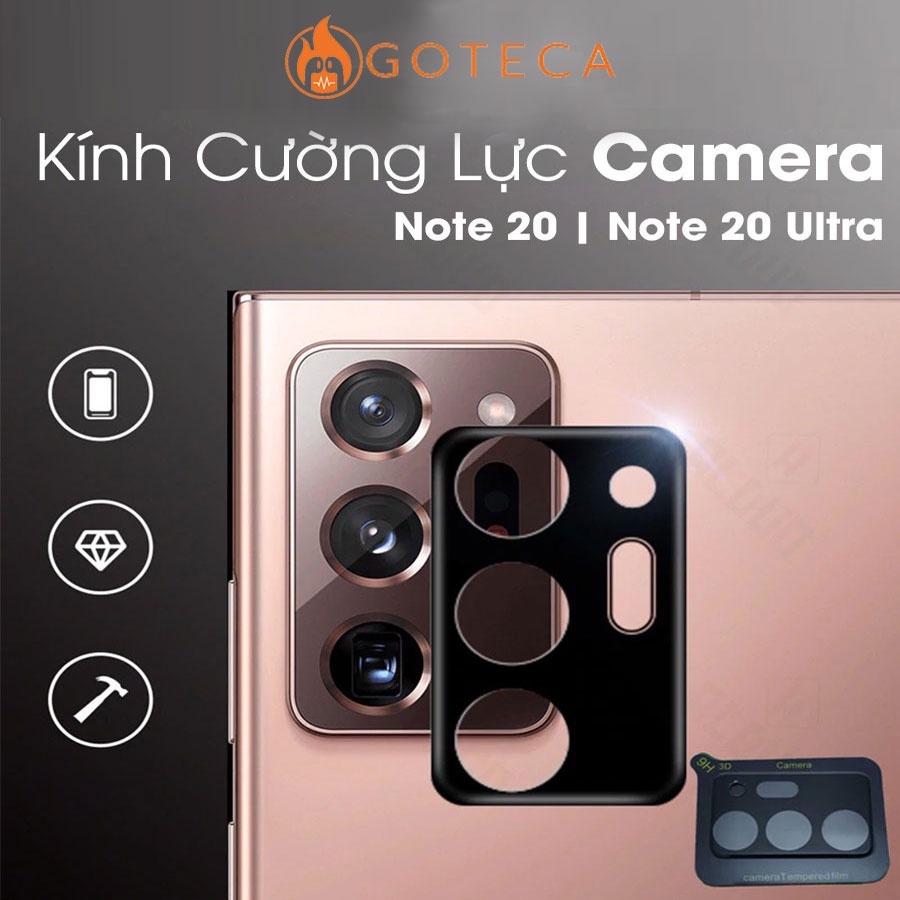 Kính cường lực camera samsung Note 20/ Note20 Ultra- Trong suốt- độ cứng 9H- Bảo vệ camera
