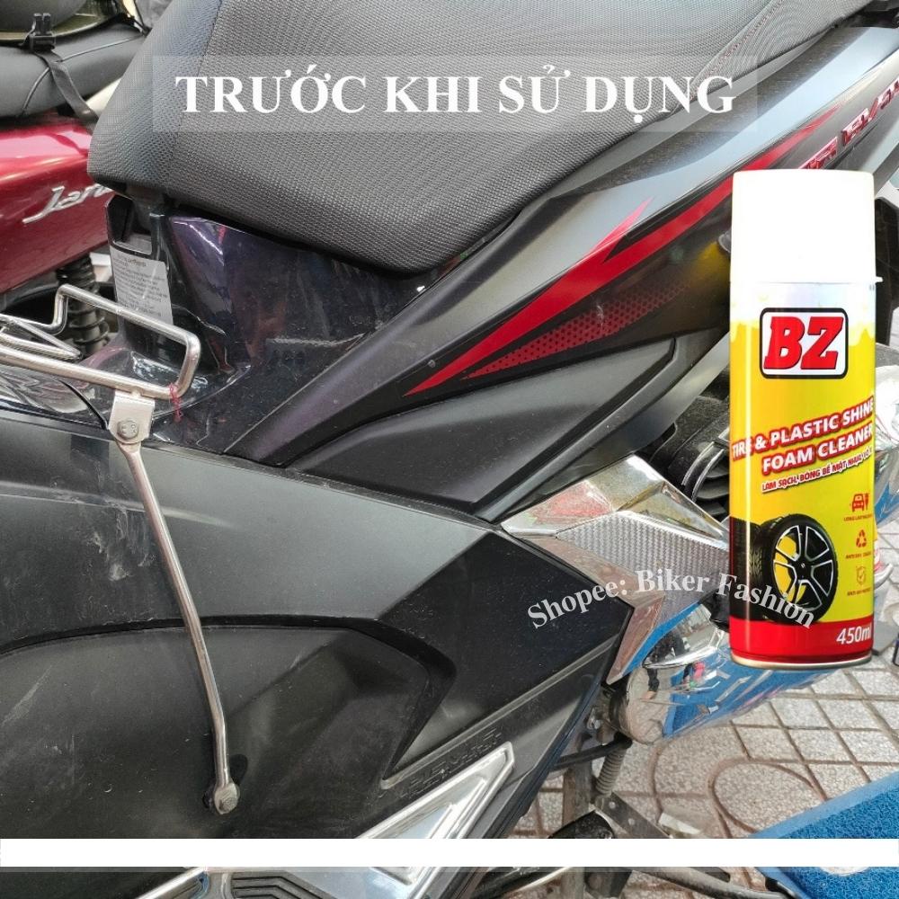 Chai Xịt Phục Hồi Nhựa Nhám BZ, Xịt bóng lốp xe BZ 450ml
