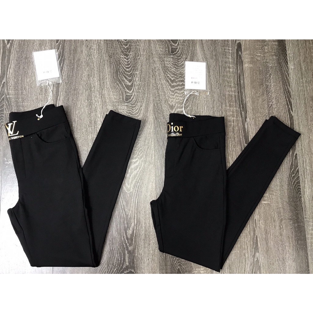 Quần tregging nữ cạp cao, quần legging nữ cao cấp thun ôm nâng mông vải dày dặn co giãn tốt | BigBuy360 - bigbuy360.vn