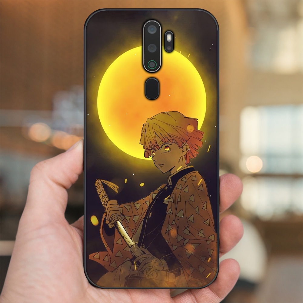 Ốp lưng Oppo A5 2020, A9 2020 viền đen in hình Zenitsu Kimetsu no Yaiba
