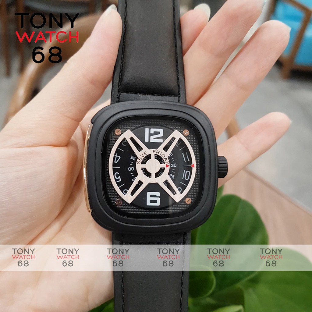 HÀNG NHẬP KHẨU -   Đồng hồ nam Friday dây da mặt vuông đẹp chính hãng chạy pin Tony Watch