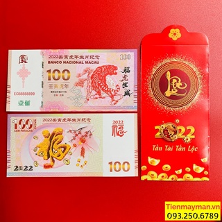[SHOPEE TRỢ GIÁ] Tiền Lưu Niệm Con Hổ Macao 100 Patacas - Lì Xì May Mắn Mừng Tết 2022 - tặng bao lì xì