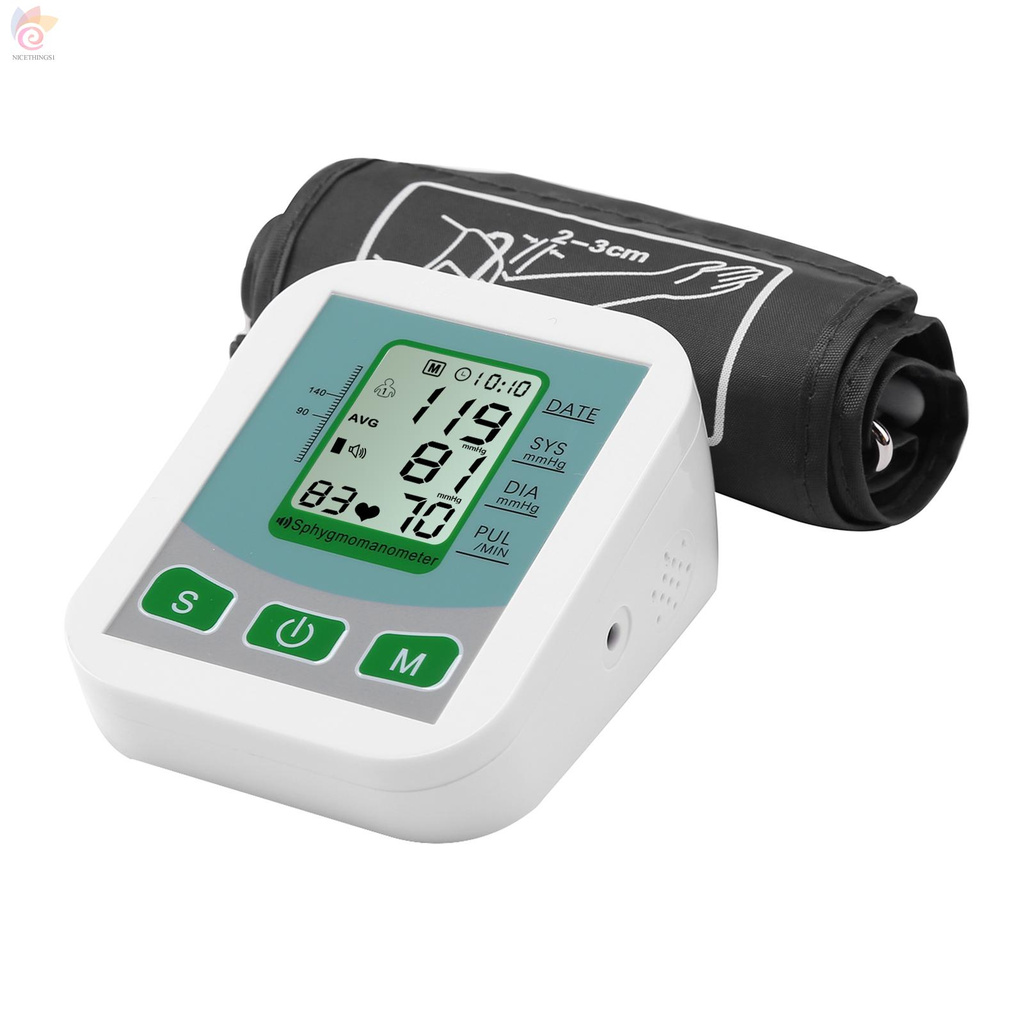 ET Digital Arm Automatic Blood Pressure Monitor &amp; Household Arm Band Type English Voice Sphygmomanometer Accurate Measurement
