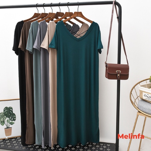 Váy đầm nữ ngắn tay cổ tim chéo lưng vải Viscose tự nhiên mềm mại thoáng mát mặc mùa hè mã VAV0300