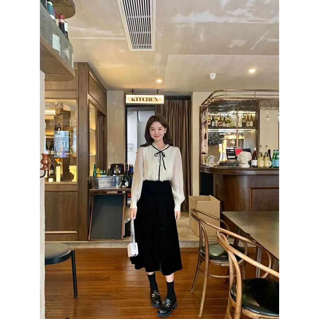 Áo Sơ Mi Voan Thắt Dây Dài Tay Thời Trang Sành Điệu 61421