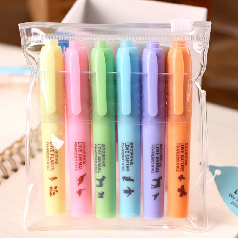 Set 6 Bút Dạ Quang Màu Sắc Xinh Xắn