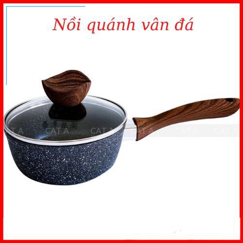 Nồi quánh vân đá chống dính đáy từ cao cấp bằng nhôm TFFP-541 - Có nắp đậy, đường kính