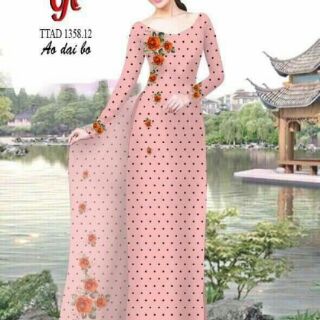 Vải áo dài chấm bi