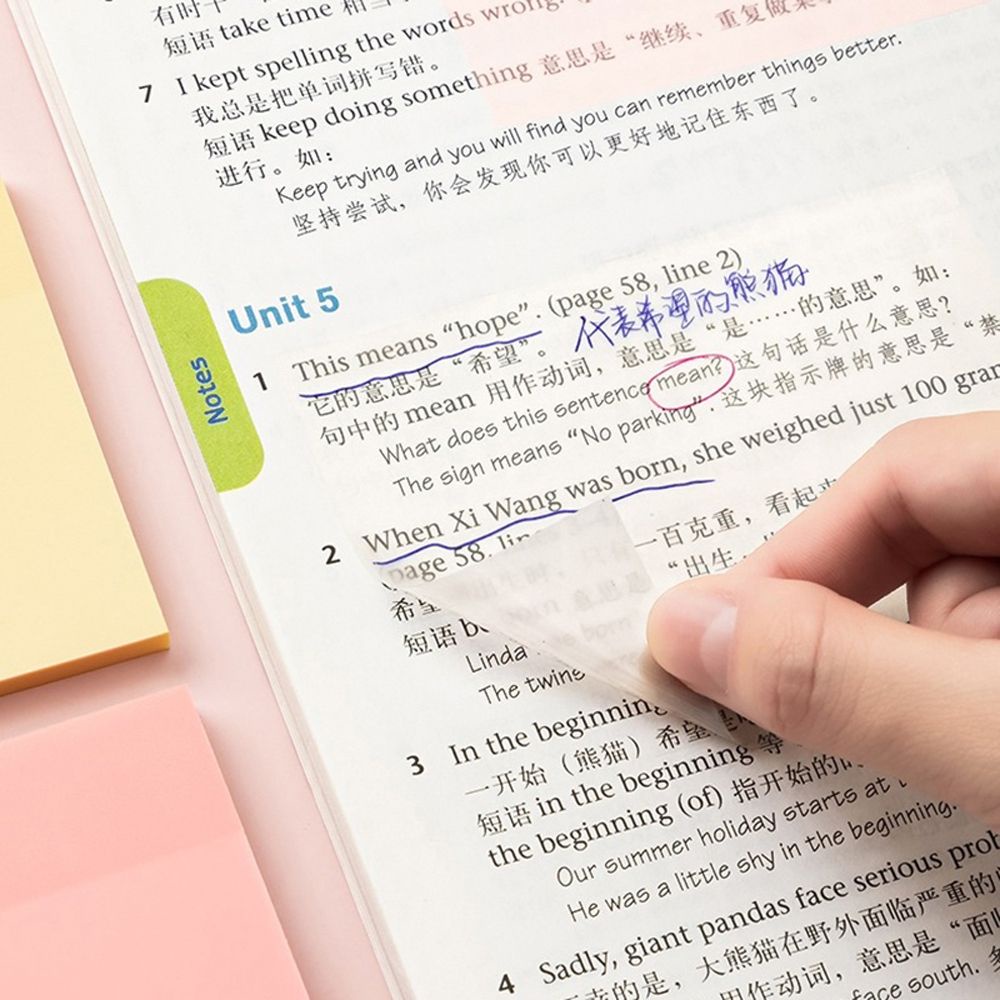 Set 50 tờ giấy ghi chú trong suốt tiện dụng cho học sinh