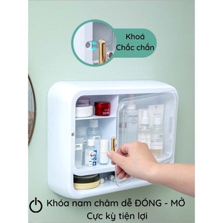 Kệ Đựng Mỹ Phẩm Treo Tường Hình Chữ Nhật Phiên Bản Lớn - Kệ Treo Nhà Tắm Gắn Tường (NC32)