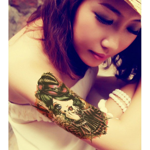 [ SIÊU GIẢM GIÁ TATTOO NAM ] Hình xăm dán tatoo Cô gái - miếng dán hình xăm đẹp dành cho nam
