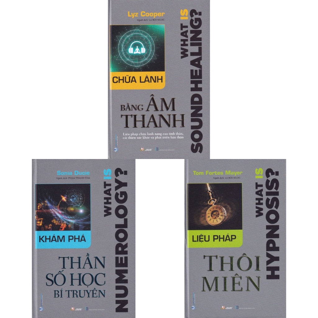 Sách - Combo Chữa Lành Bằng Âm Thanh, Khám Phá Thần Số Học Bí Truyền , Liệu Pháp Thôi Miên (VL)