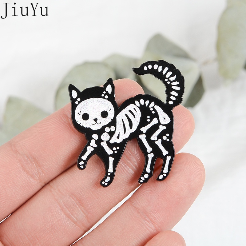 Ghim Cài Áo Kiểu Dáng Mèo Hoạt Hình Phong Cách Punk