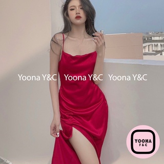 Váy hai dây hở lưng xẻ tà sexy - got back long dress yoona f&c