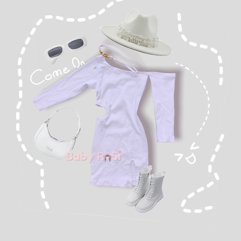 váy body sẻ eo chéo dây cho bé