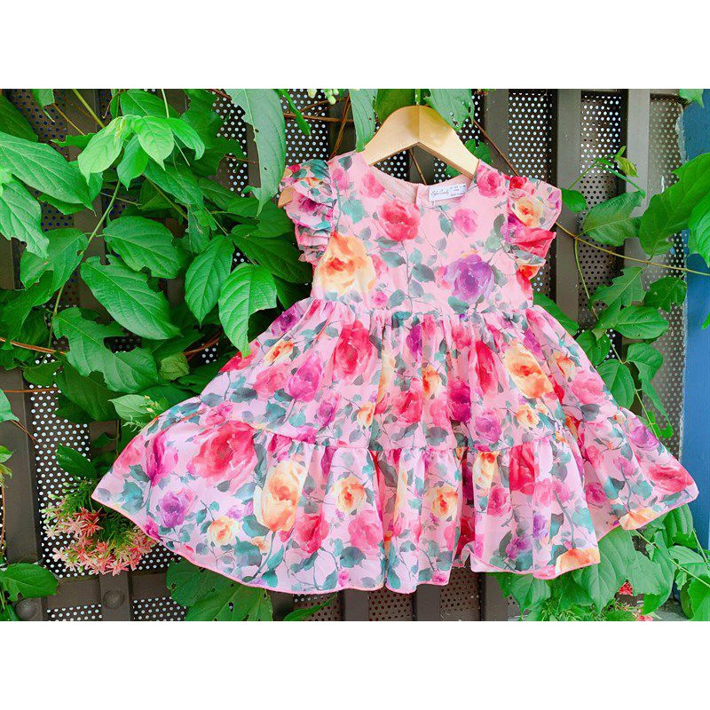 Váy tơ hồng SOFIA 2 màu (nhạt, đậm) sz 1-10y