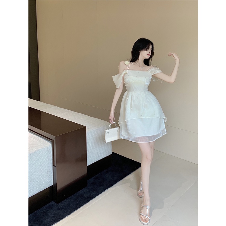 Đầm Nữ Váy Ngắn Xòe Trắng Hàng Thiết Kế Trễ Vai Hai Dây Công Chúa Cao Cấp Nhẹ Nhàng Phù Hợp Đi Ăn Cưới Dự Tiệc Sinh Nhật | BigBuy360 - bigbuy360.vn