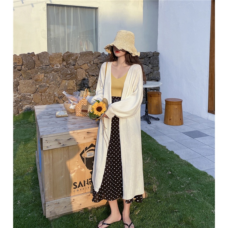 Áo khoác len MỎNG, áo Cardigan dáng dài Mỏng đẹp nữ tính phong cách Hàn Quốc | BigBuy360 - bigbuy360.vn