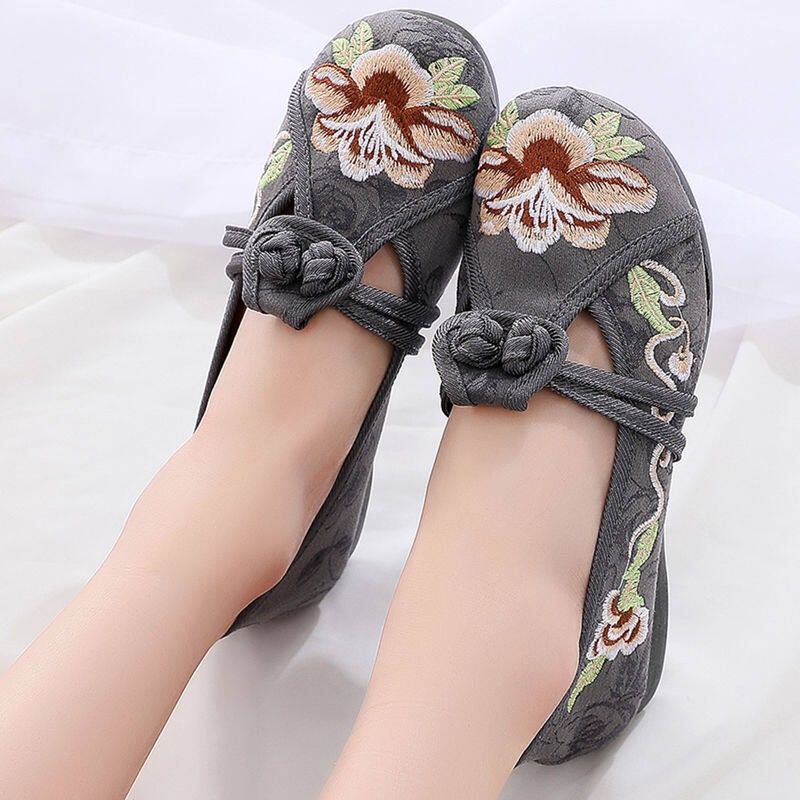 Giày Búp Bê Thêu Họa Tiết Thời Trang Nữ Tính