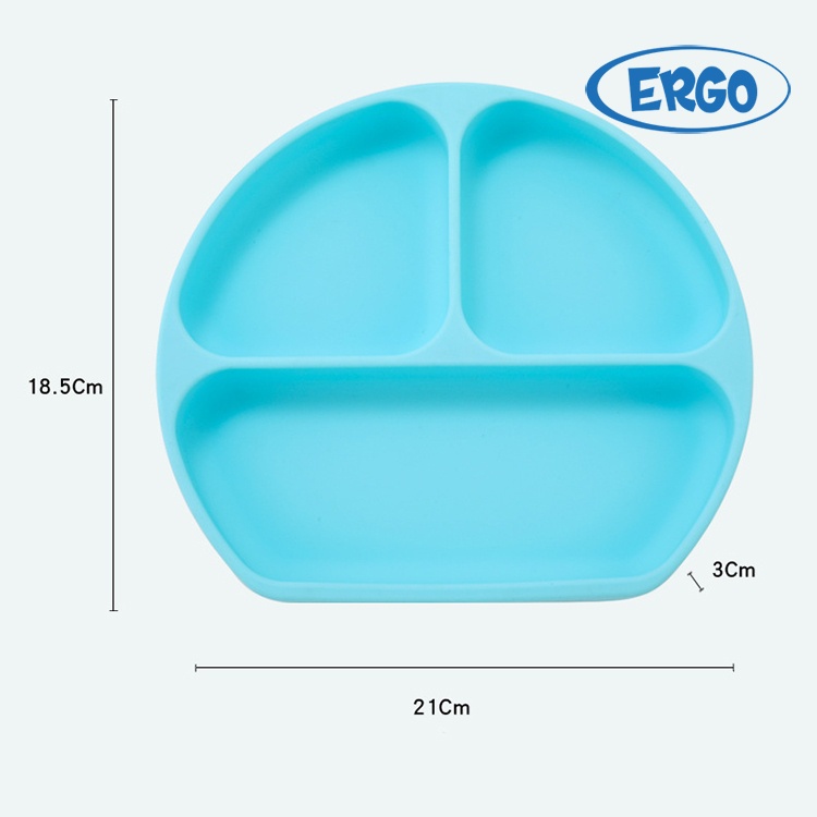 Khay ăn dặm silicone kèm đế hút chống lật