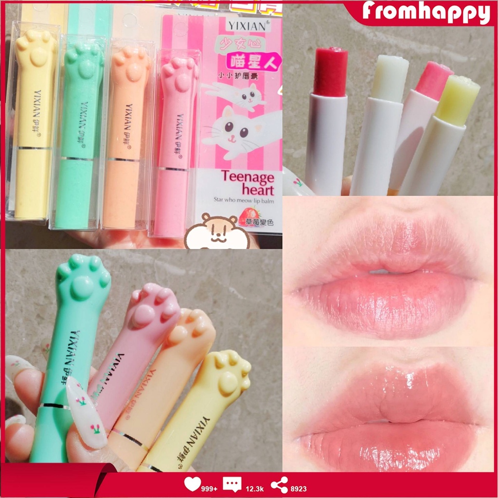 Son Dưỡng Môi Chống Nứt Nẻ Cấp Ẩm Thiết Kế Vỏ Chân Mèo Dễ Thương
