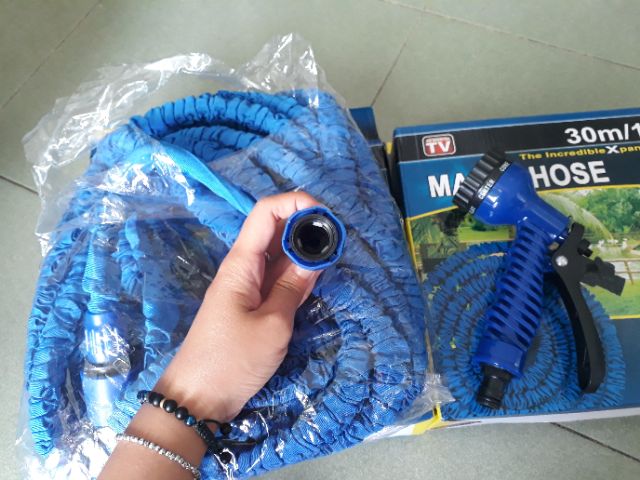 Vòi xịt nước thông minh giãn nở 15m/30m Magic Hose - Vòi nước rửa xe tưới cây tự động giãn dài khi bơm nước vào