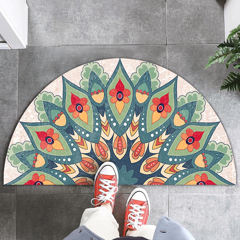 Thảm Lót Sàn Hình Bán Nguyệt Phong Cách Bohemian Chống Trượt Thấm Hút Tốt