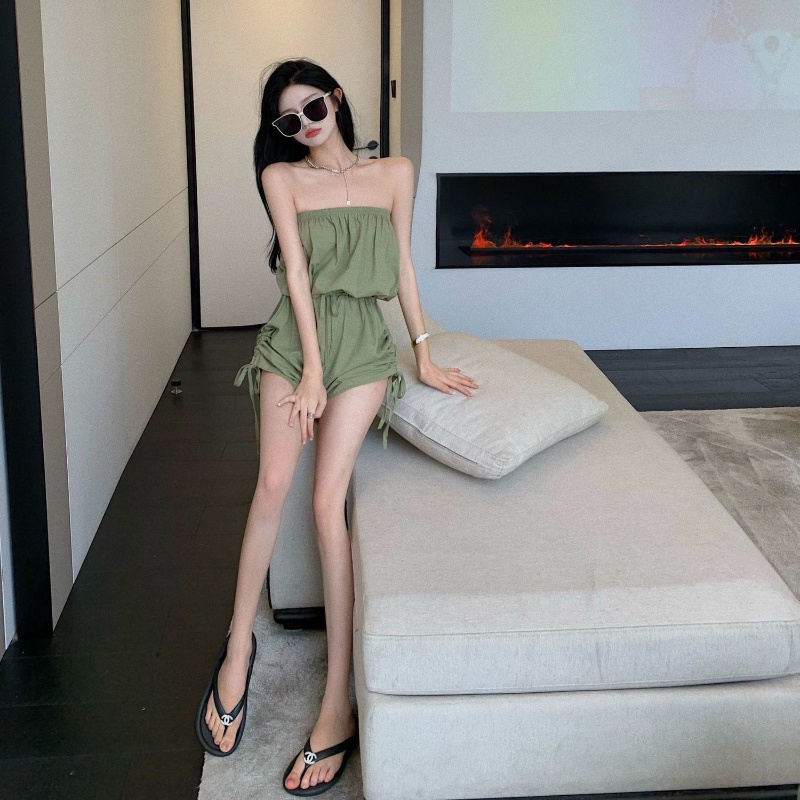 COZOK Bộ Áo Liền Quần Thắt Dây Eo Quyến Rũ Hợp Thời Trang