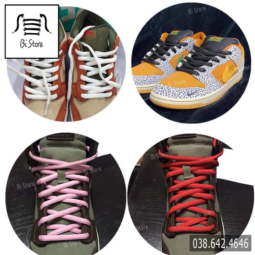 [𝗕𝗮́𝗻 𝘁𝗵𝗲𝗼 𝗰𝗮̣̆𝗽] Dây giày Nike SB Dunk, dây oval bản to 9mm - [𝗕𝗮̉𝗻𝗴 𝟯𝟯 𝗺𝗮̀𝘂] [𝟬𝟭 - 𝟭𝟲]