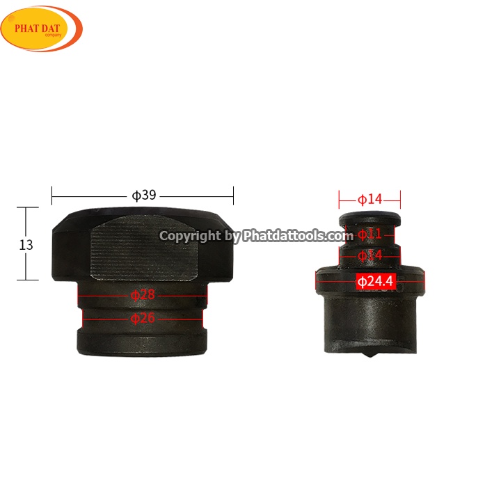 Khuôn đột lỗ tròn cho máy đột lỗ thủy lực MHP20 - Size tùy chọn