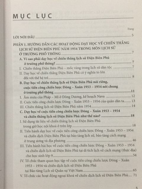 Sách - Chiến thắng lịch sử Điện Biên Phủ năm 1954 giảng dạy và học tập trong nhà trường phổ thông