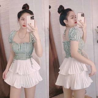 Áo croptop caro rút eo