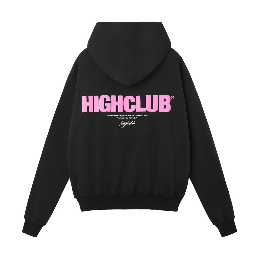 Áo Hoodie BASIC Mũ Trùm Đen/Hồng/Trắng/Xanh Dương Nỉ Cotton - HIGHCLUB Brand Chính Hãng