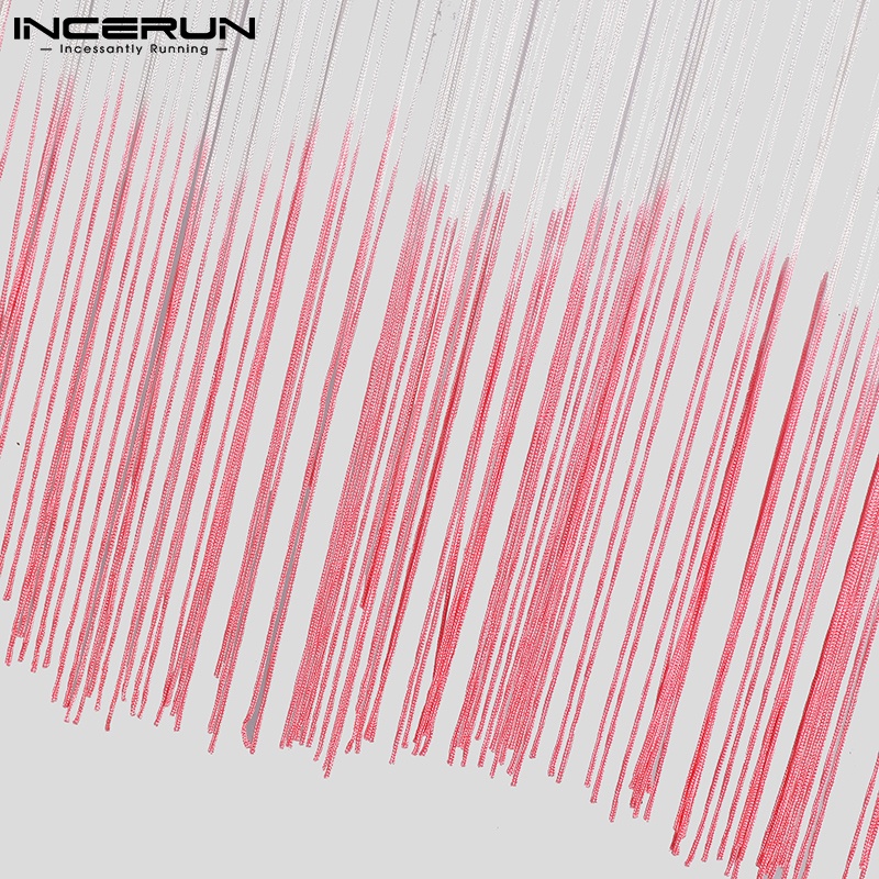 Áo croptop INCERUN tay dài phối tua rua nhiều màu sắc thời trang cho nam