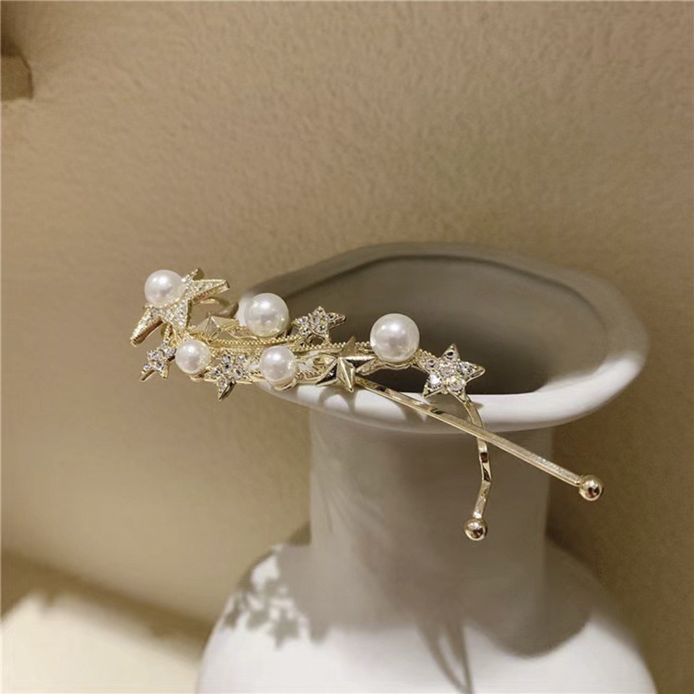 Kẹp Tóc Hình Ngôi Sao Đính Ngọc Trai Lãng Mạn Cho Nữ