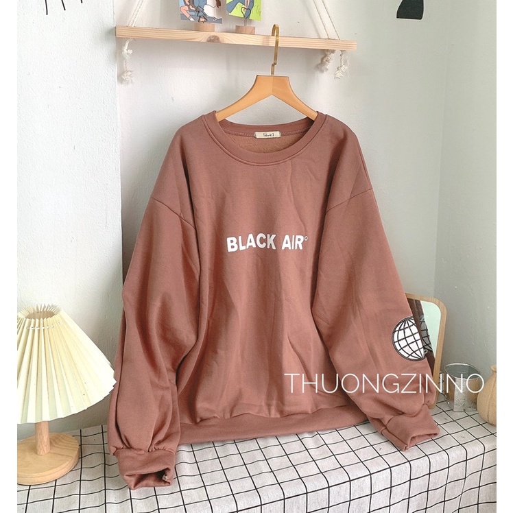 [Ảnh thật/Video]Áo hoodie nỉ bông tông màu nâu tây Áo sweter basic dáng rộng Hàn Quốc