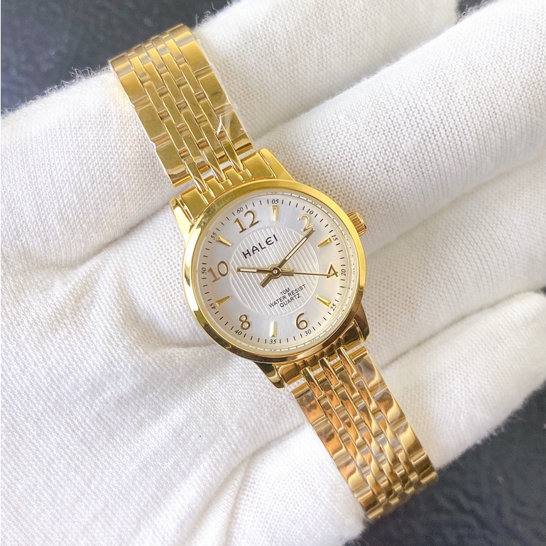 Đồng Hồ Nữ Halei 484M Dây Vàng Mặt Số Trẻ Trung Năng Động