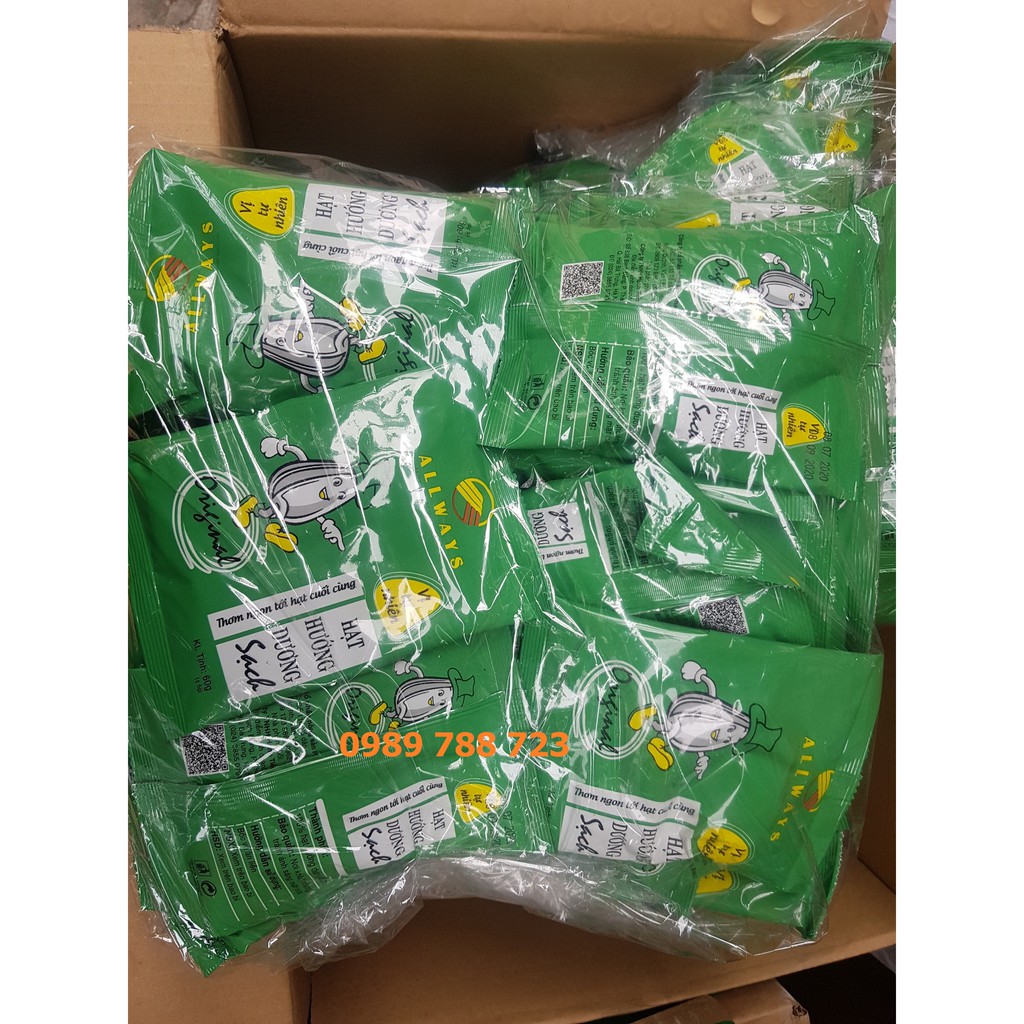 ComBo 6 gói Hạt hướng dương Nguyên vị 60g- vị Dừa gói 50g