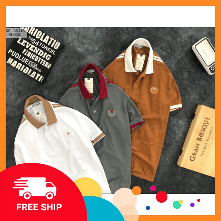 Áo Polo nam XẢ HÀNG‼️❣{1 ĐỔI 1}‼️❣ Áo polo thun nam cổ bẻ thêu chữ M đường may tinh tế, co giãn 4 chiều, thấm hút mồ hôi | BigBuy360 - bigbuy360.vn